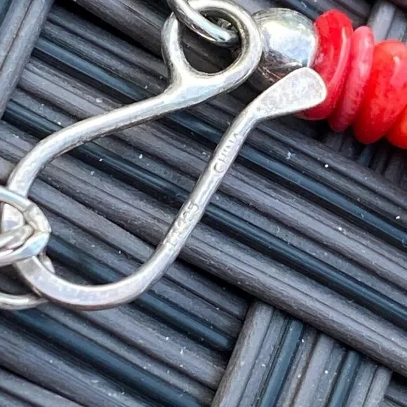 JAY KING RED BAMBOO CORAL BEADED CHUNKY NECKLACE - Picture 8 of 10